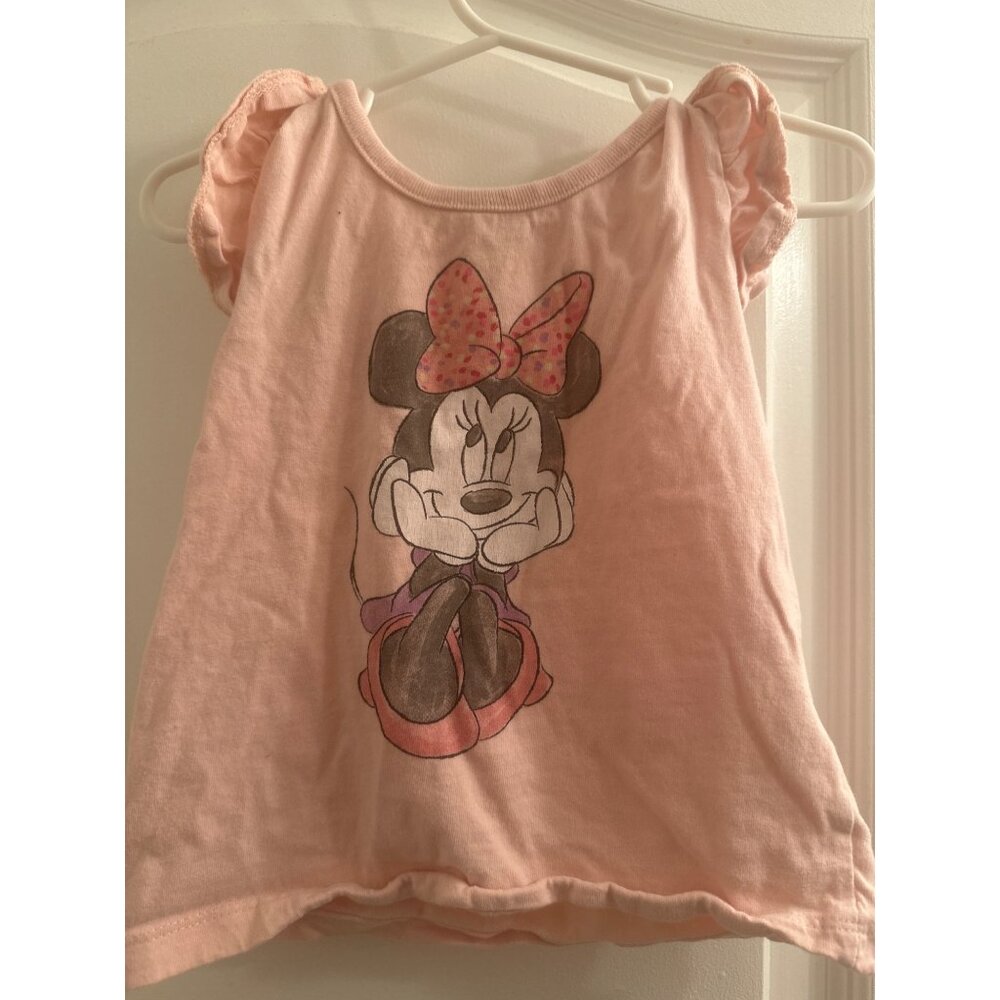 Disney‎ Junior Minnie Mouse Pink Toddler Shirt 2T 100% Cotton Made In India
